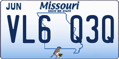 MO license plate VL6Q3Q