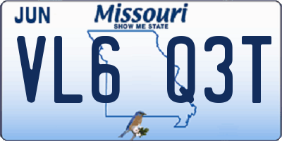MO license plate VL6Q3T