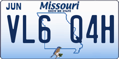 MO license plate VL6Q4H