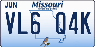 MO license plate VL6Q4K