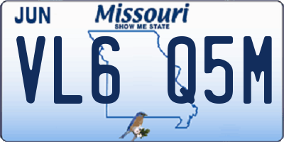 MO license plate VL6Q5M