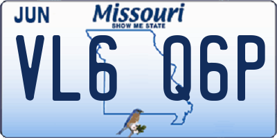 MO license plate VL6Q6P