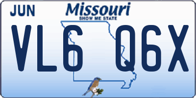 MO license plate VL6Q6X