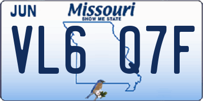 MO license plate VL6Q7F