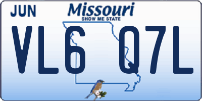 MO license plate VL6Q7L