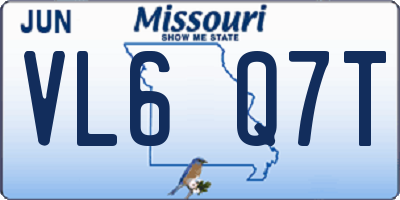 MO license plate VL6Q7T