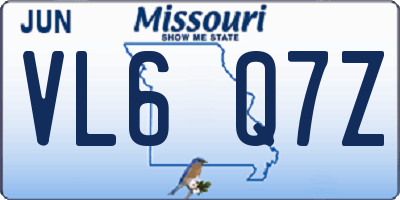 MO license plate VL6Q7Z