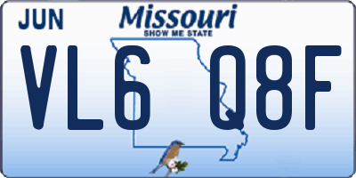 MO license plate VL6Q8F