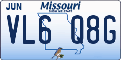 MO license plate VL6Q8G