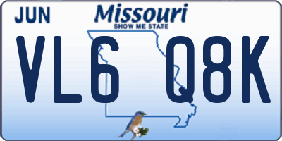 MO license plate VL6Q8K