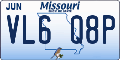 MO license plate VL6Q8P