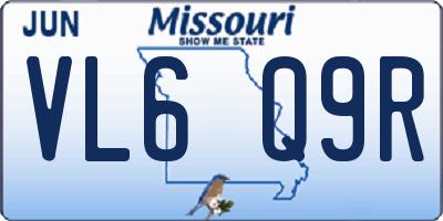 MO license plate VL6Q9R
