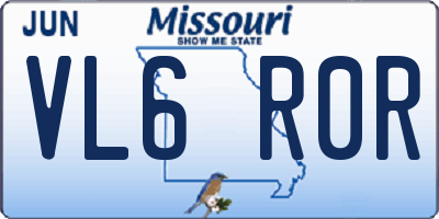 MO license plate VL6R0R