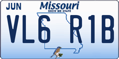 MO license plate VL6R1B