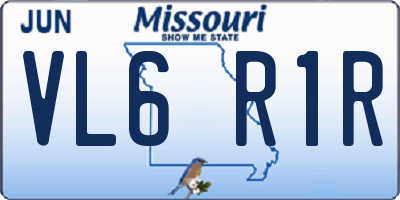MO license plate VL6R1R