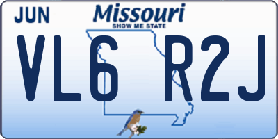 MO license plate VL6R2J