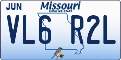 MO license plate VL6R2L
