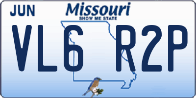 MO license plate VL6R2P