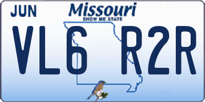 MO license plate VL6R2R