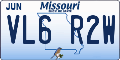 MO license plate VL6R2W