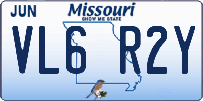 MO license plate VL6R2Y