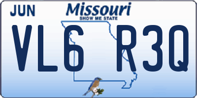 MO license plate VL6R3Q