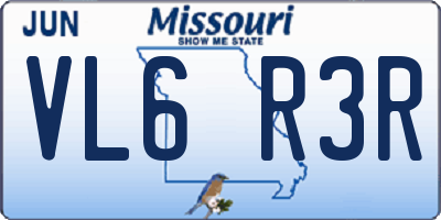 MO license plate VL6R3R