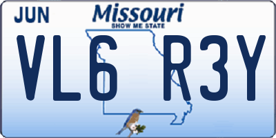 MO license plate VL6R3Y