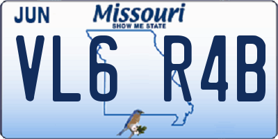 MO license plate VL6R4B