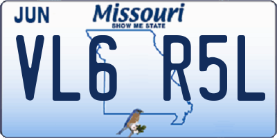 MO license plate VL6R5L