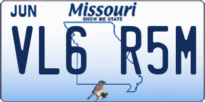 MO license plate VL6R5M