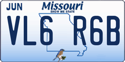 MO license plate VL6R6B
