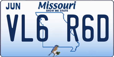 MO license plate VL6R6D