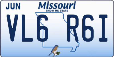 MO license plate VL6R6I