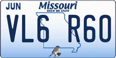 MO license plate VL6R6O