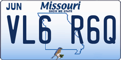 MO license plate VL6R6Q