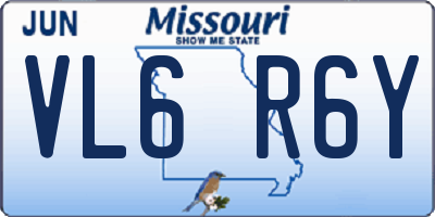 MO license plate VL6R6Y