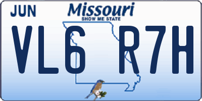 MO license plate VL6R7H