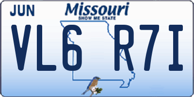 MO license plate VL6R7I