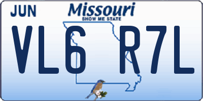 MO license plate VL6R7L