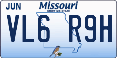 MO license plate VL6R9H