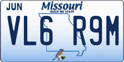 MO license plate VL6R9M