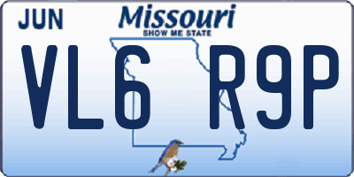 MO license plate VL6R9P