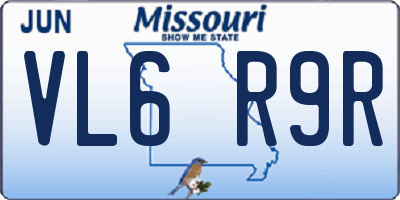 MO license plate VL6R9R