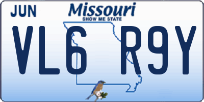 MO license plate VL6R9Y
