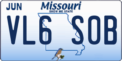 MO license plate VL6S0B