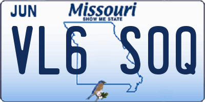 MO license plate VL6S0Q