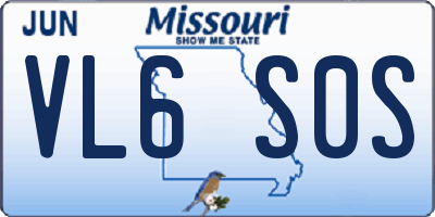 MO license plate VL6S0S