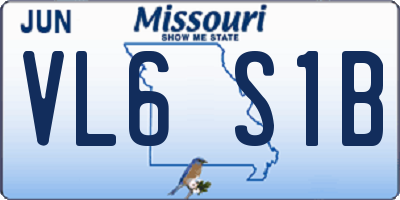MO license plate VL6S1B