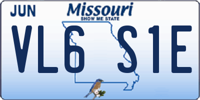 MO license plate VL6S1E